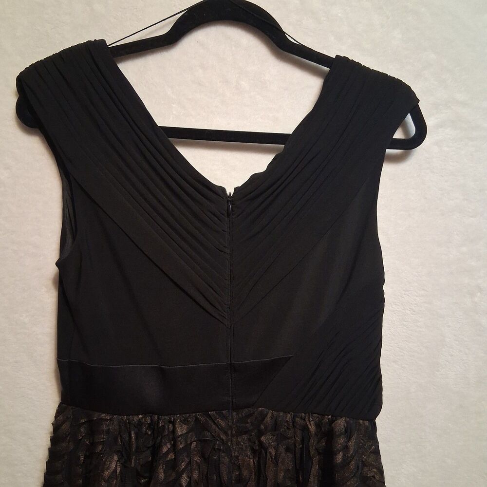 Adrianna Papell 8 Dress Knee Length Black Chiffon Skirt Cocktail Party Event - Picture 5 of 10
